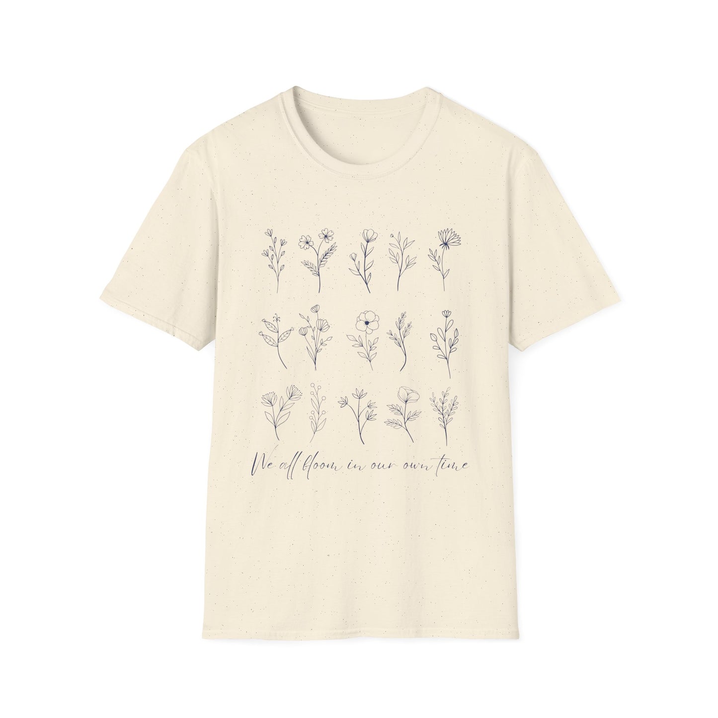 We All Bloom In Our Own Time (Floral Line Art) T-shirt