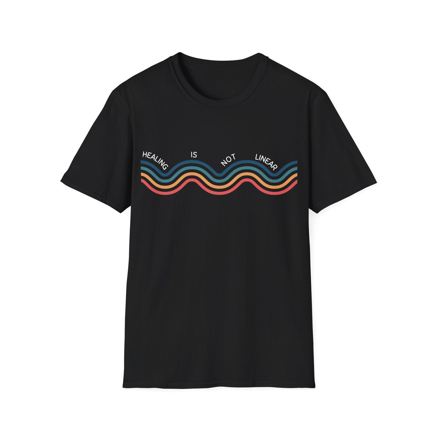Healing Is Not Linear (Retro Rainbow) T-shirt