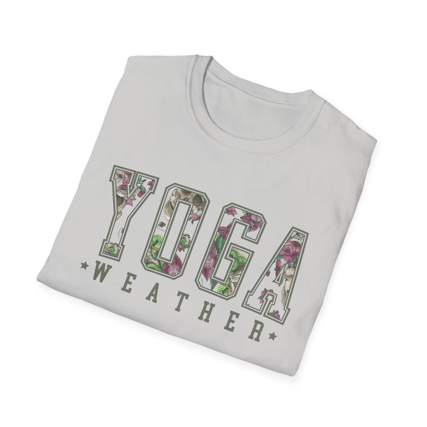 Yoga Weather (Flower & Skulls) T-shirt