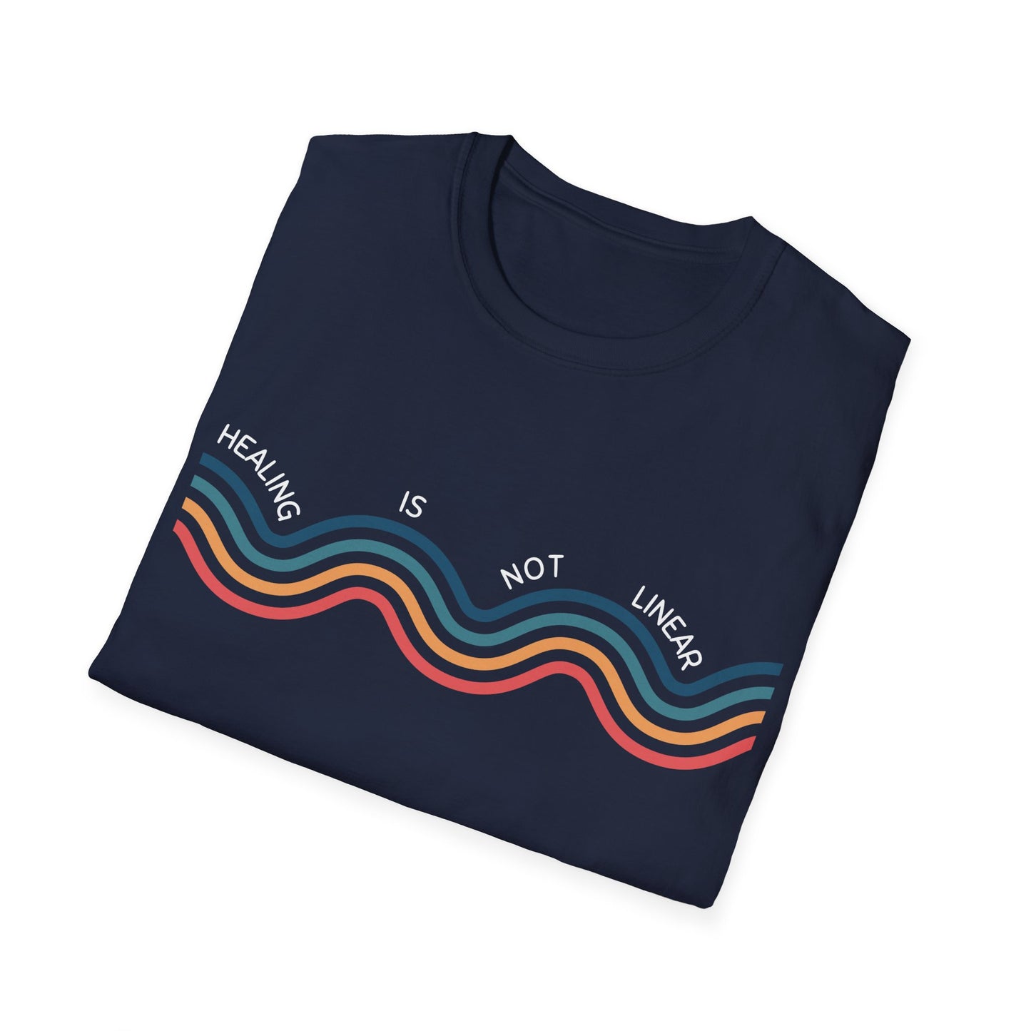 Healing Is Not Linear (Retro Rainbow) T-shirt