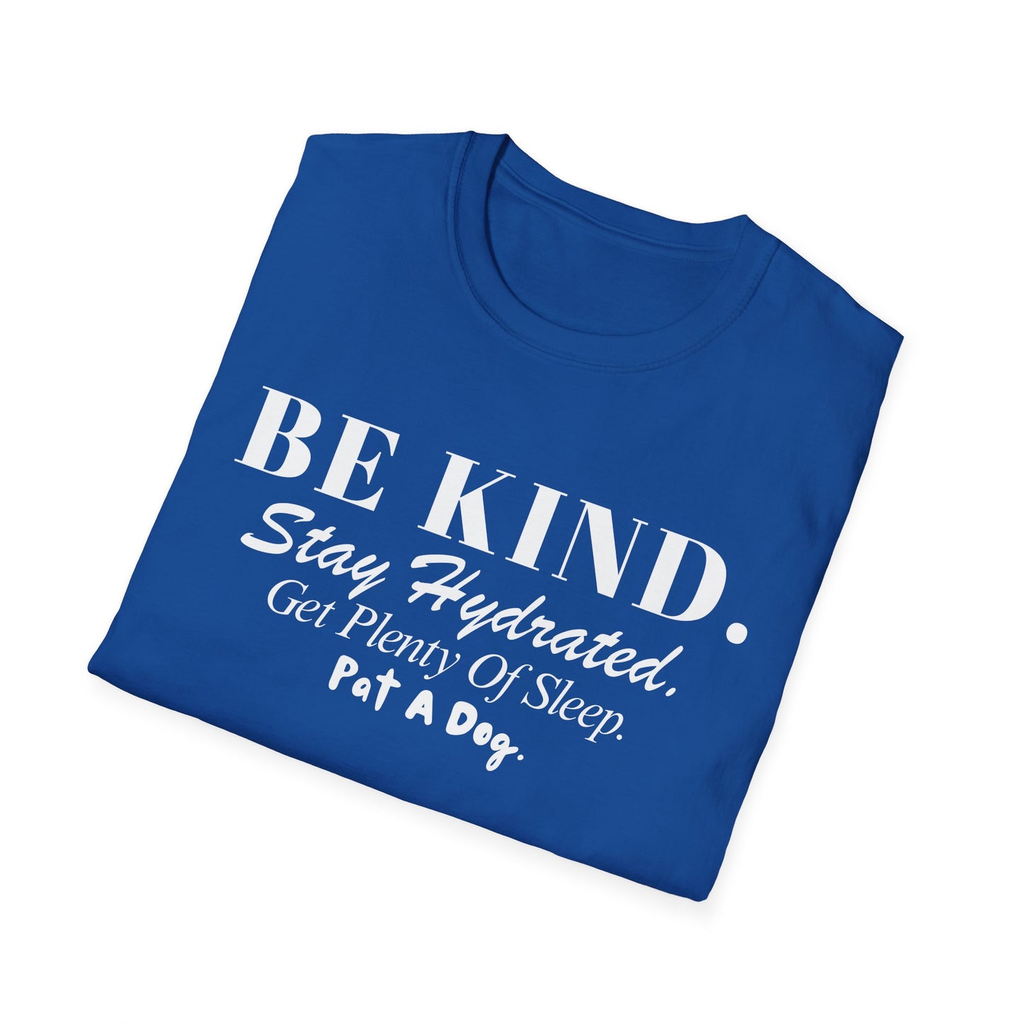 Be Kind. Stay Hydrated. Get Sleep. Pat a Dog T-shirt