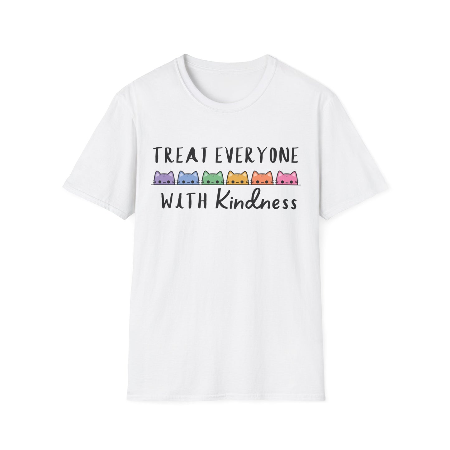 Treat Everyone With Kindness (Rainbow Cats) T-shirt