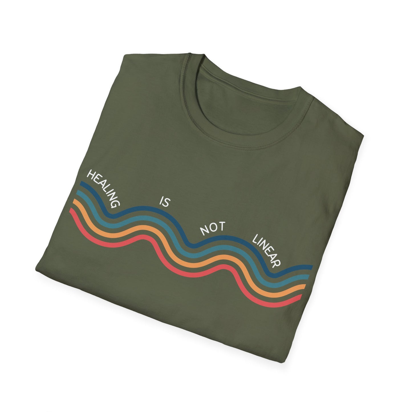 Healing Is Not Linear (Retro Rainbow) T-shirt