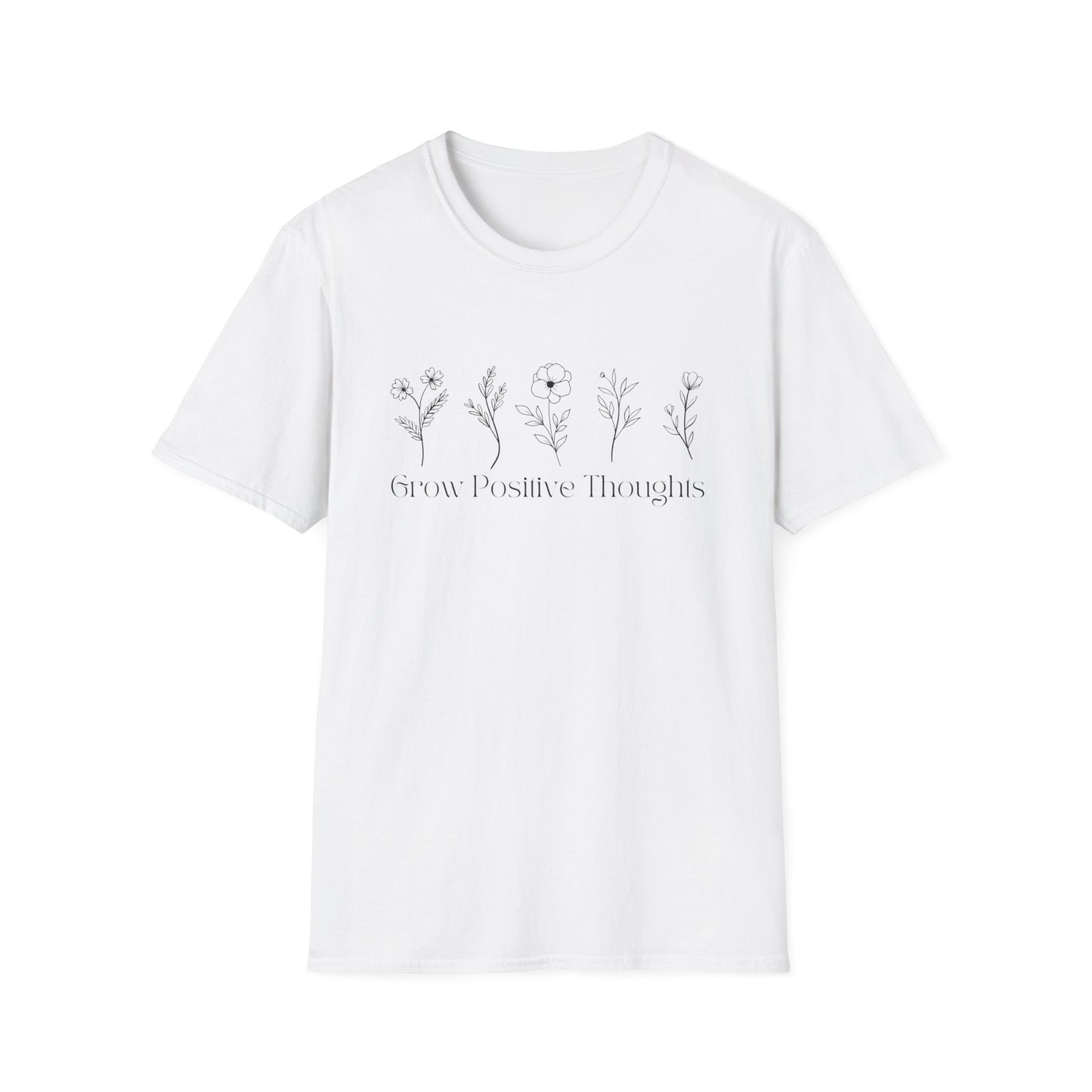 Grow Positive Thoughts (Line Drawing) T-shirt