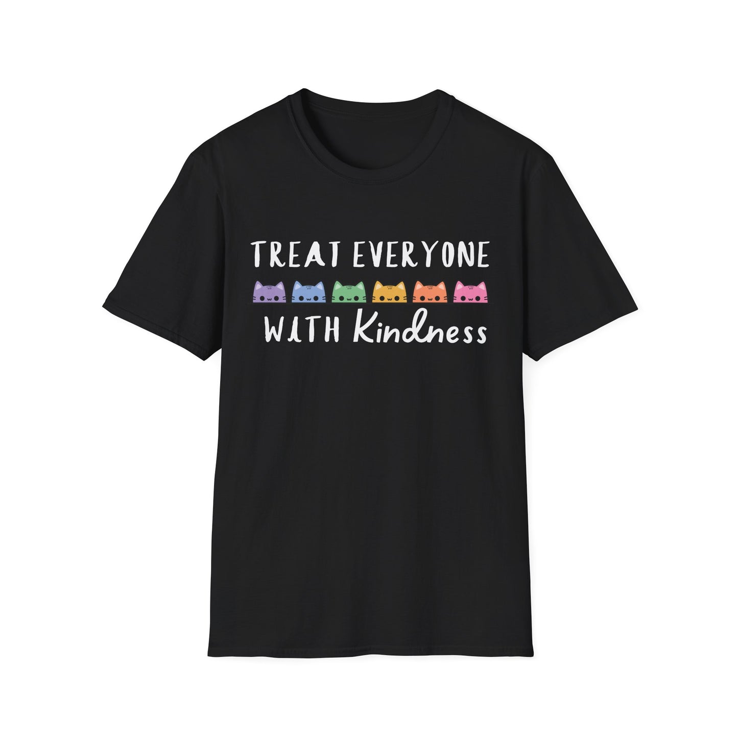 Treat Everyone With Kindness (Rainbow Cats) T-shirt