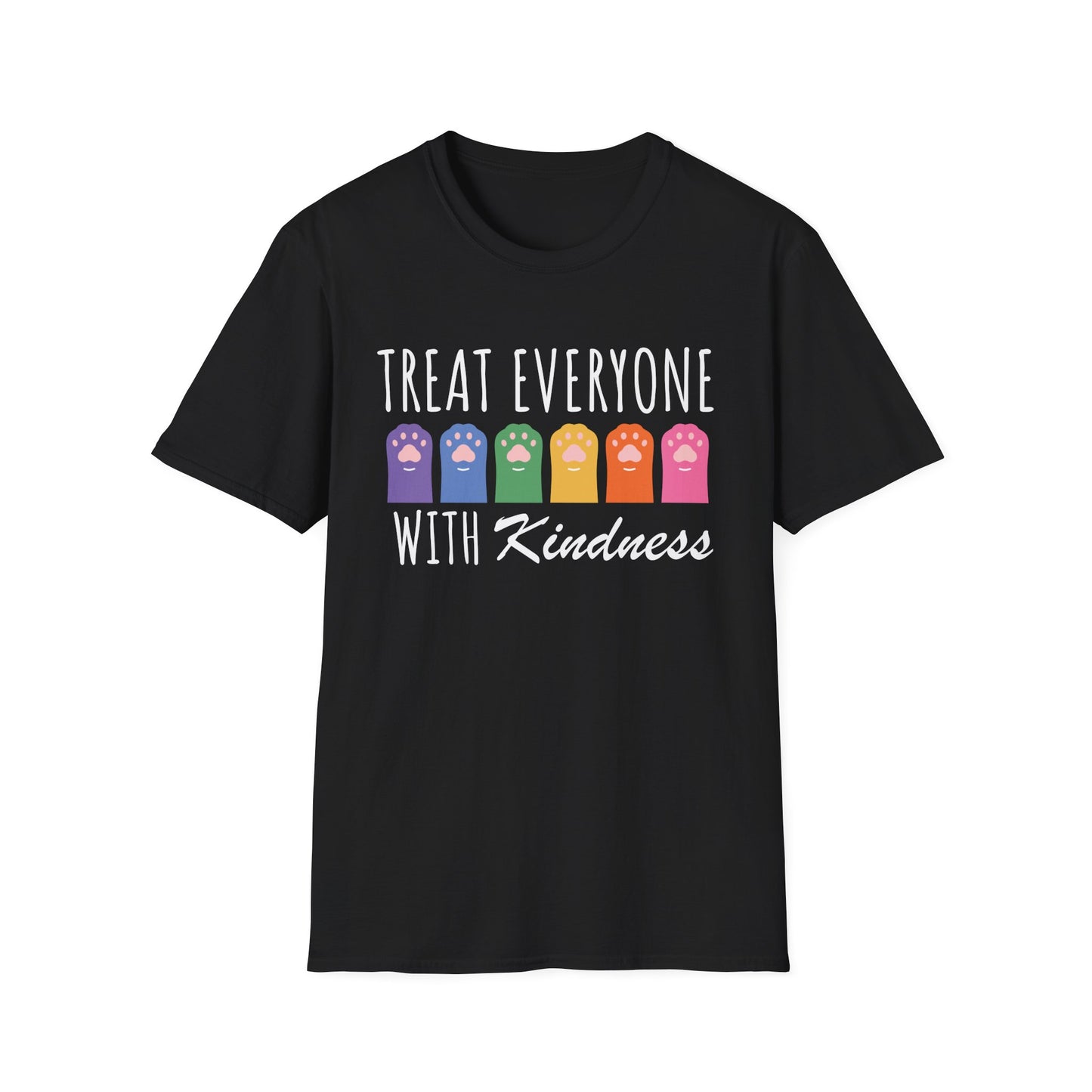 Treat Everyone With Kindness (Rainbow Paws) T-shirt