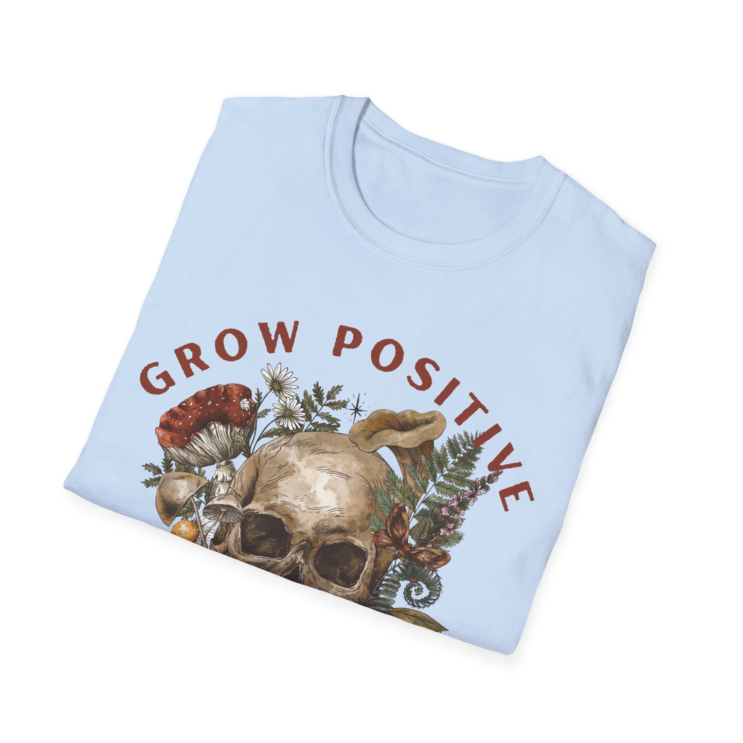 Grow Positive Thoughts (Botanical Skull) T-shirt