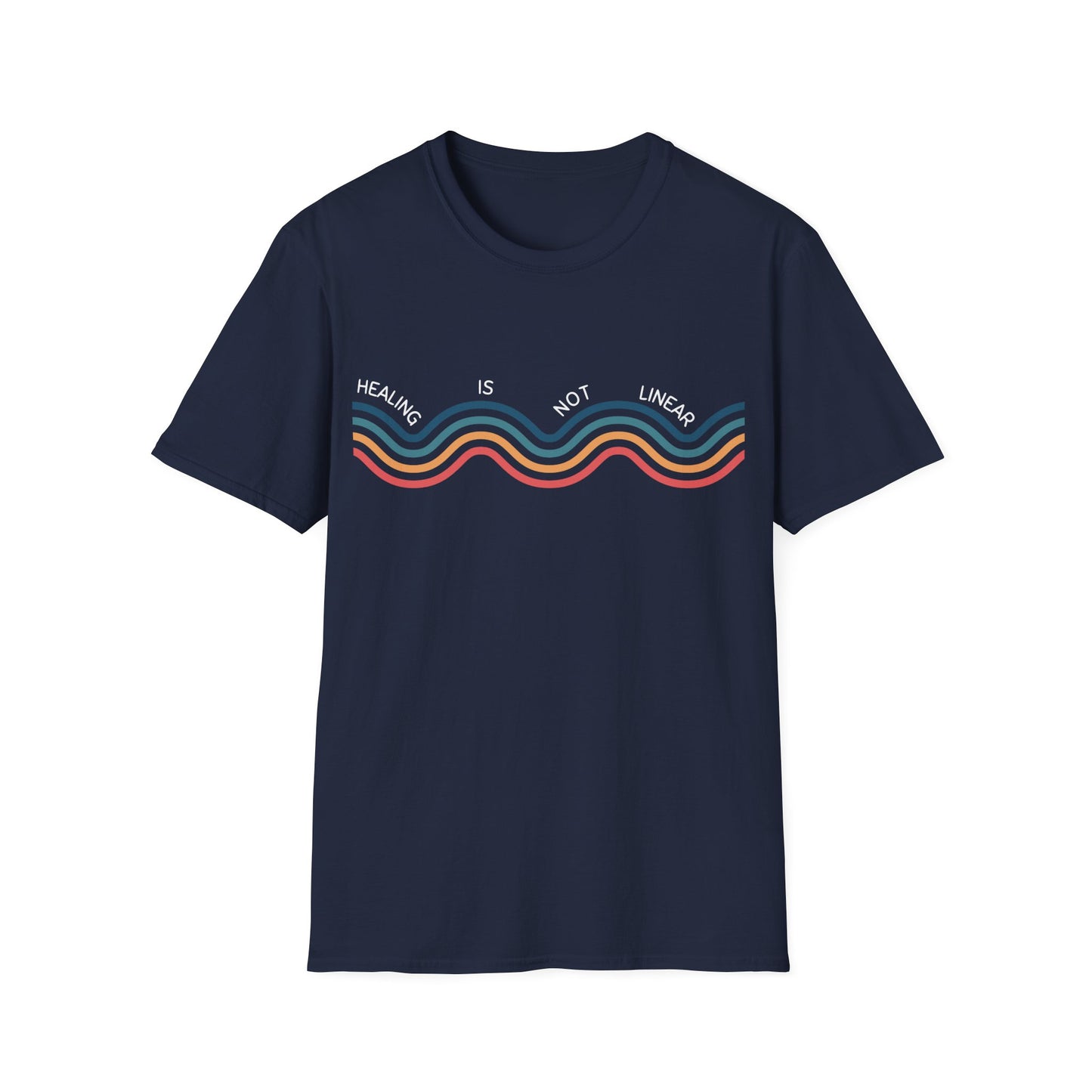 Healing Is Not Linear (Retro Rainbow) T-shirt
