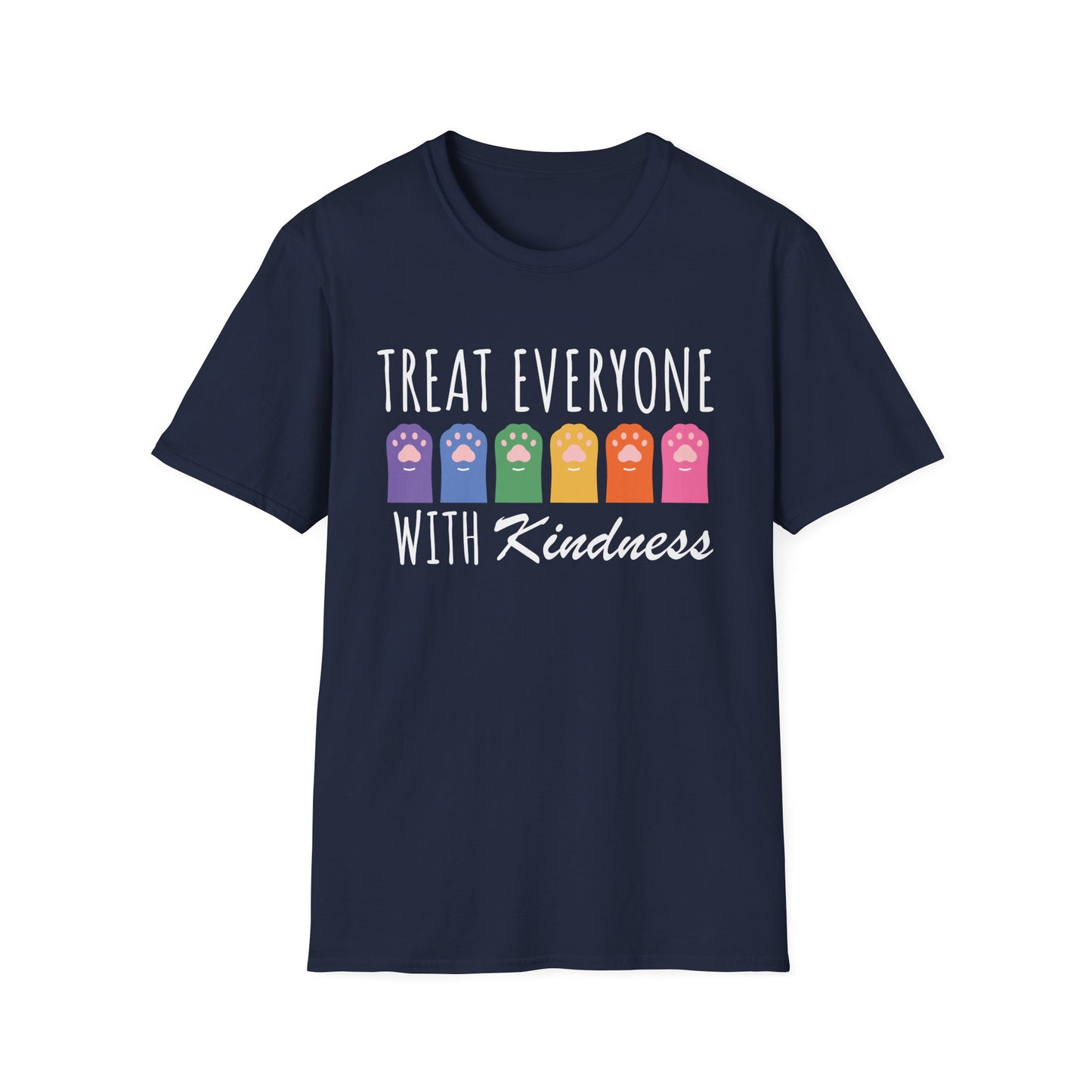 Treat Everyone With Kindness (Rainbow Paws) T-shirt