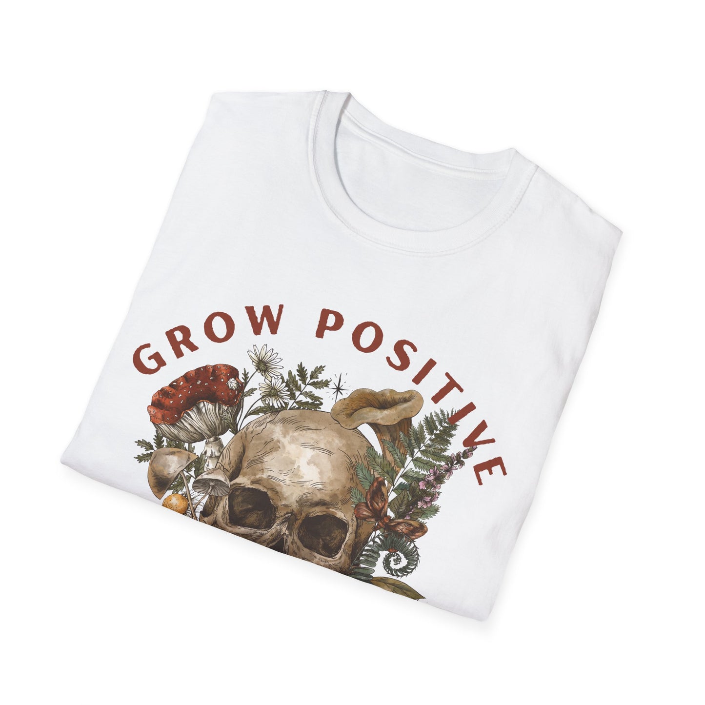 Grow Positive Thoughts (Botanical Skull) T-shirt
