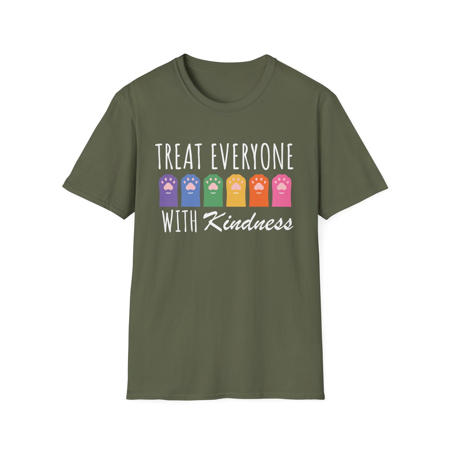 Treat Everyone With Kindness (Rainbow Paws) T-shirt