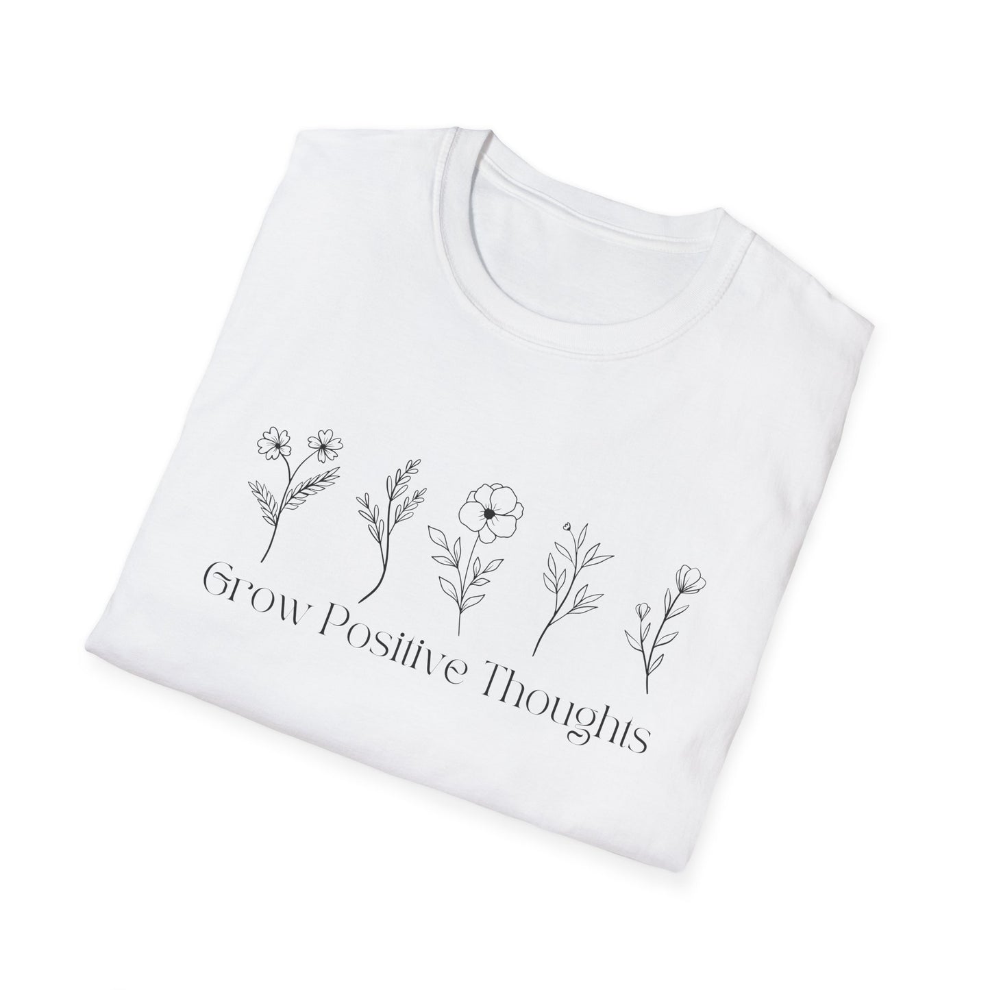 Grow Positive Thoughts (Line Drawing) T-shirt