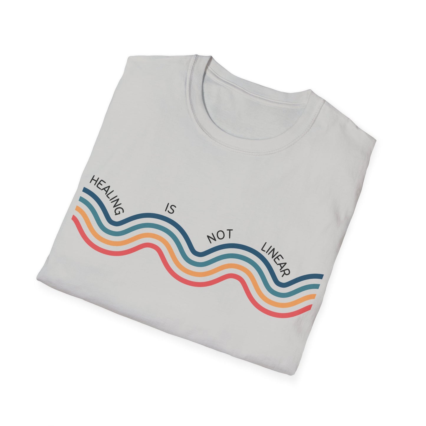 Healing Is Not Linear (Retro Rainbow) T-shirt