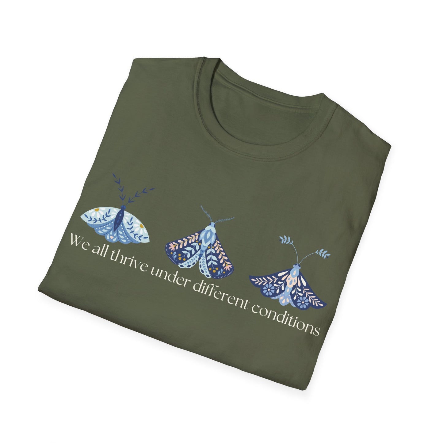 We All Thrive Under Different Conditions (Moths) T-shirt