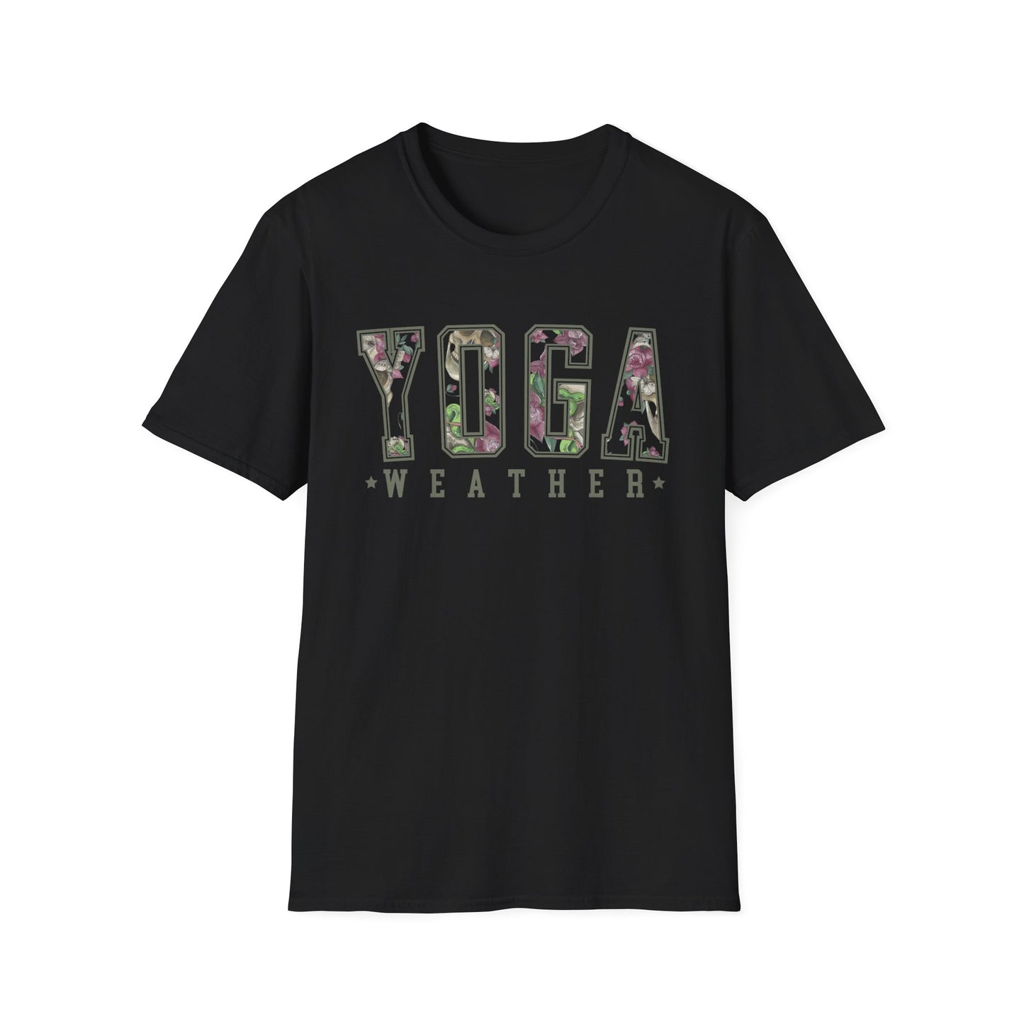 Yoga Weather (Flower & Skulls) T-shirt