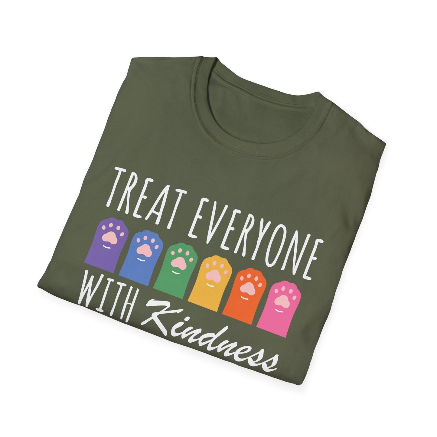 Treat Everyone With Kindness (Rainbow Paws) T-shirt