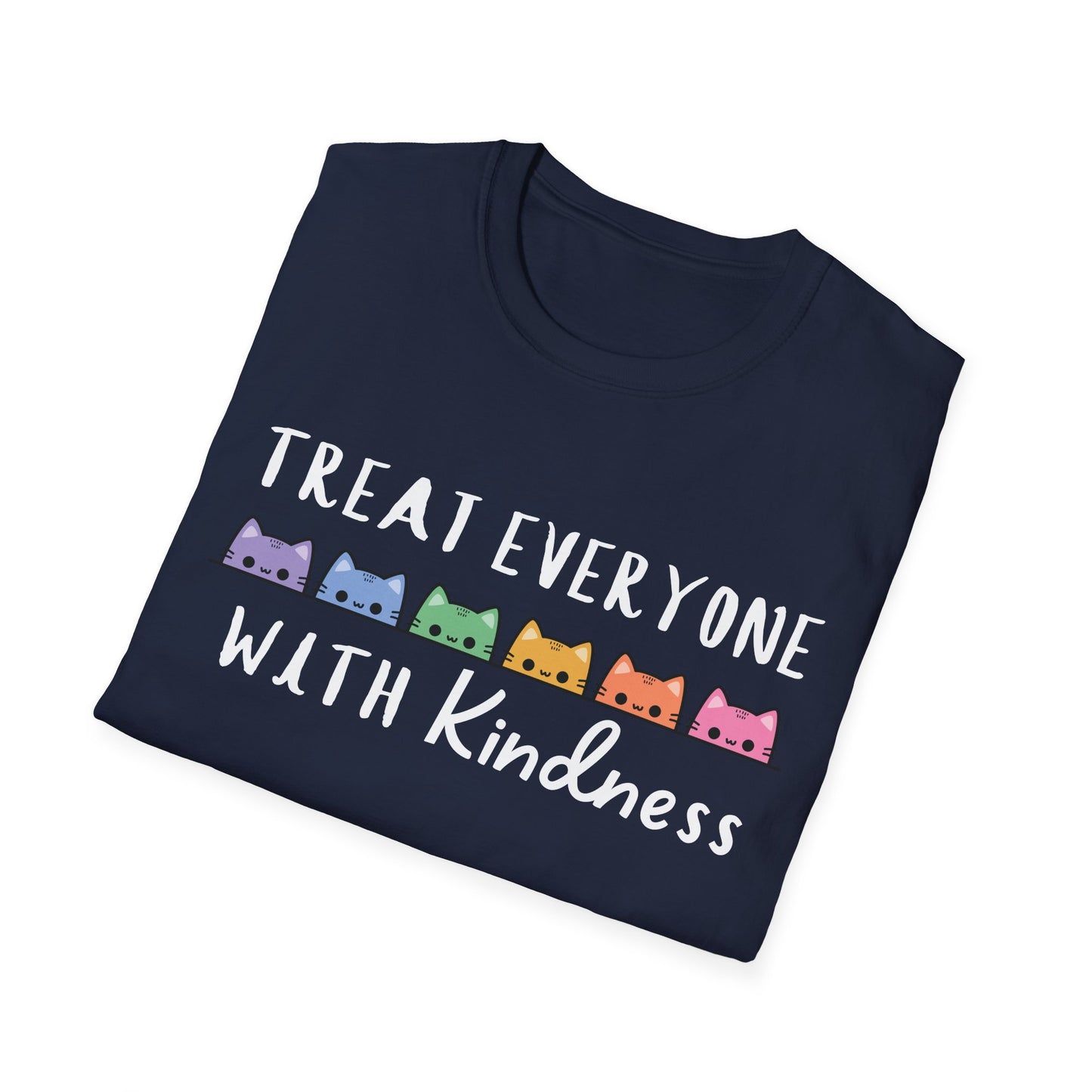 Treat Everyone With Kindness (Rainbow Cats) T-shirt