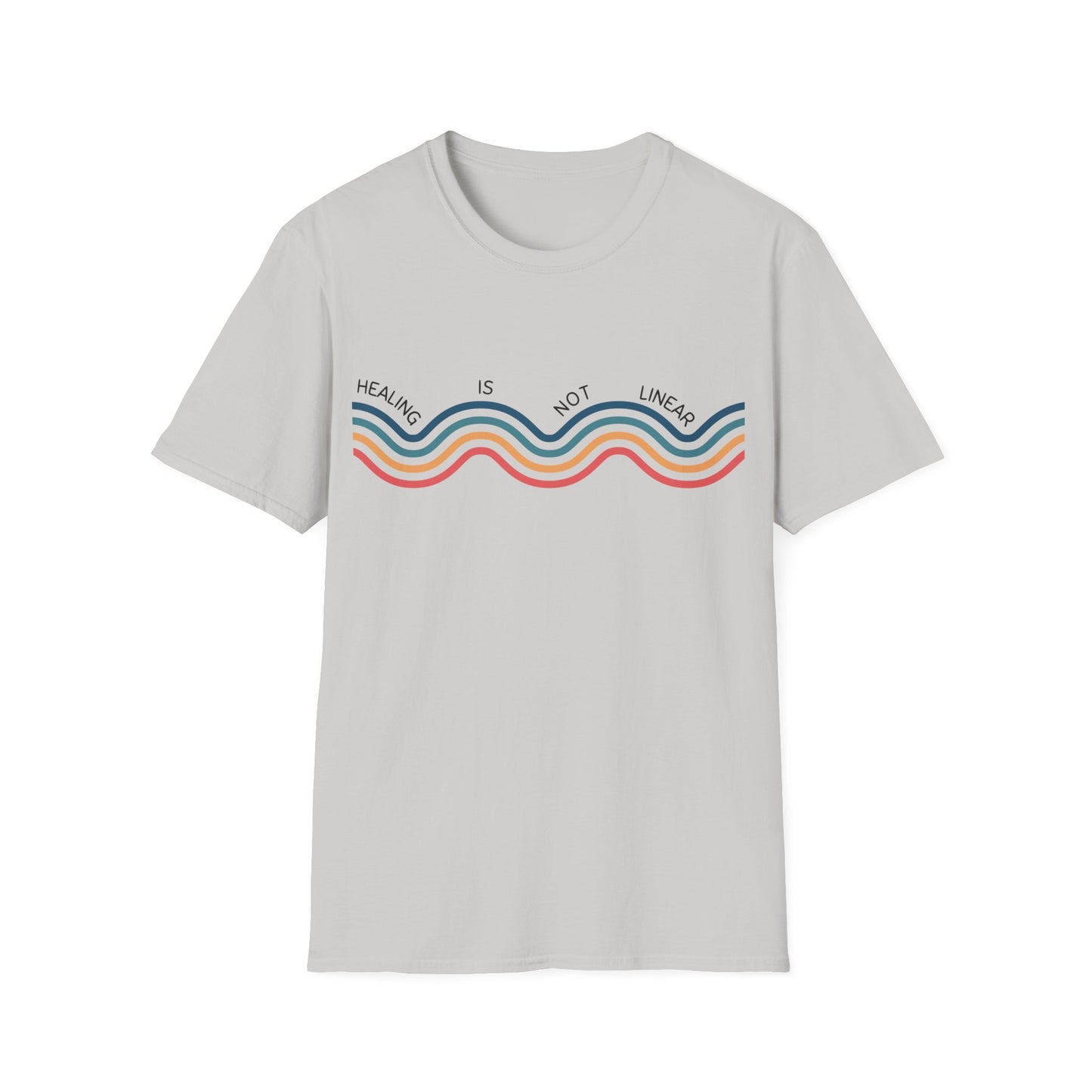 Healing Is Not Linear (Retro Rainbow) T-shirt