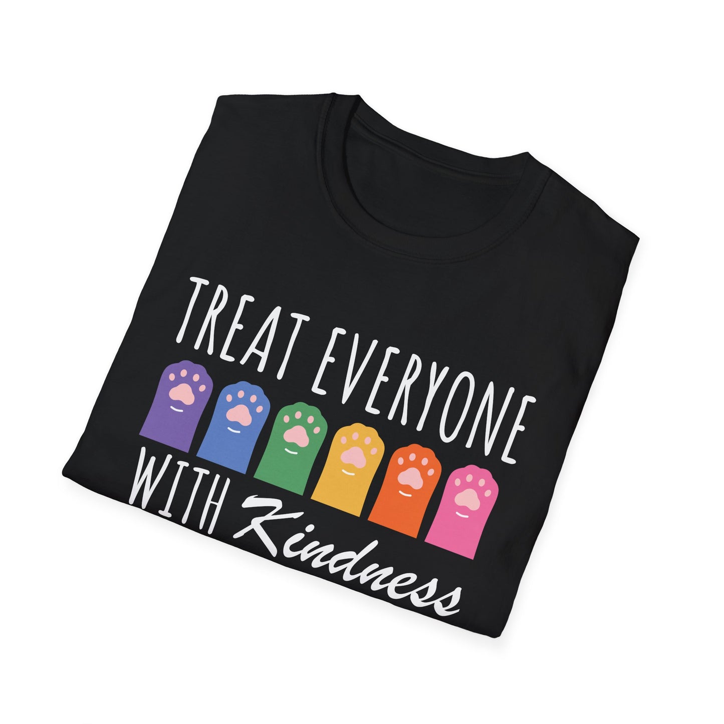 Treat Everyone With Kindness (Rainbow Paws) T-shirt