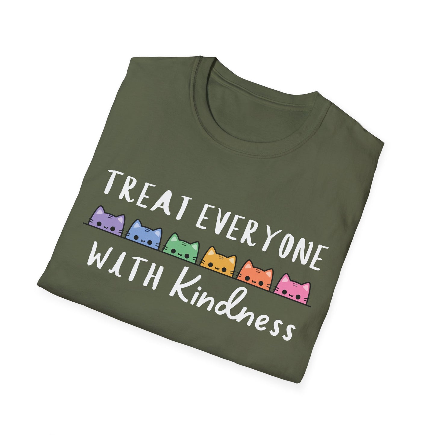 Treat Everyone With Kindness (Rainbow Cats) T-shirt