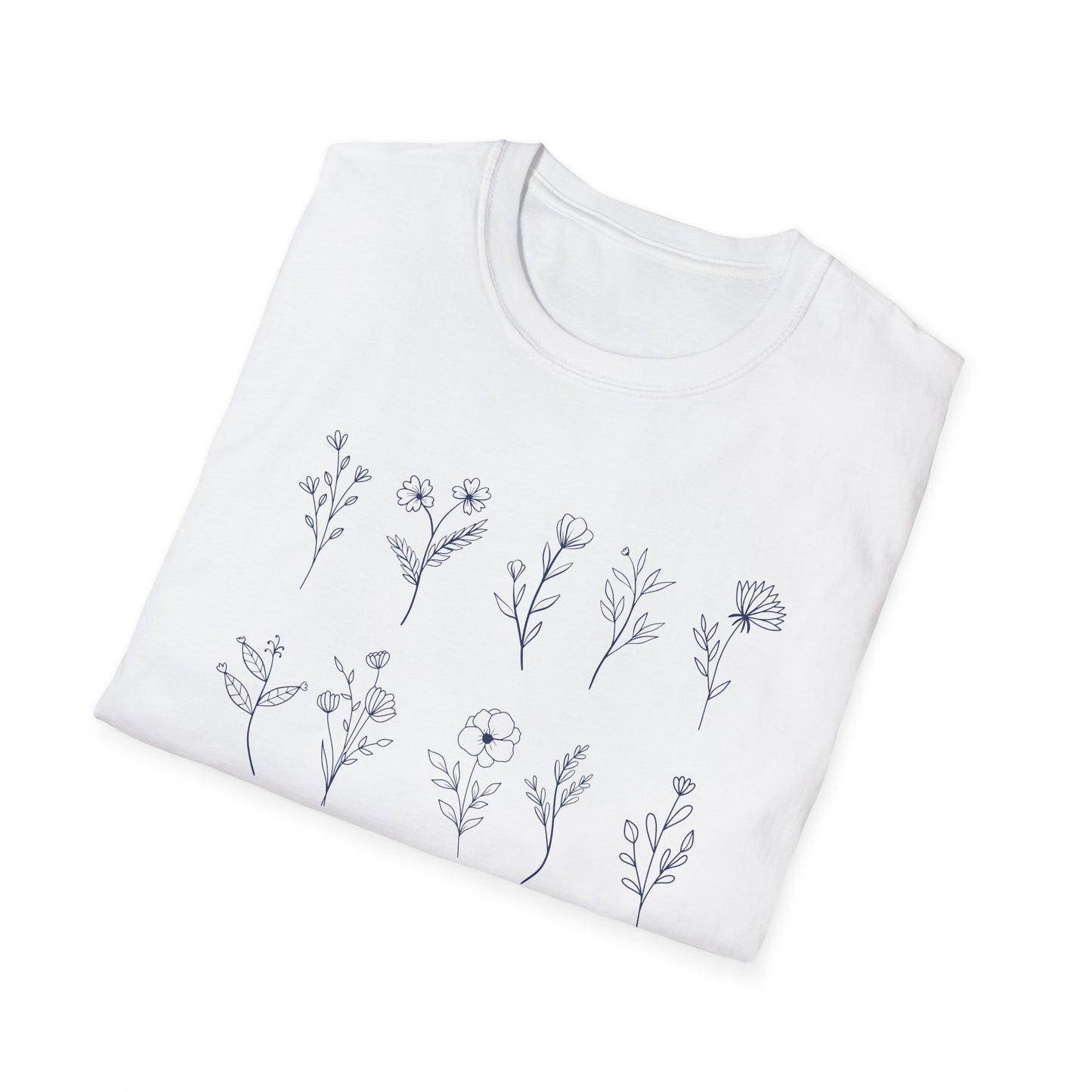 We All Bloom In Our Own Time (Floral Line Art) T-shirt