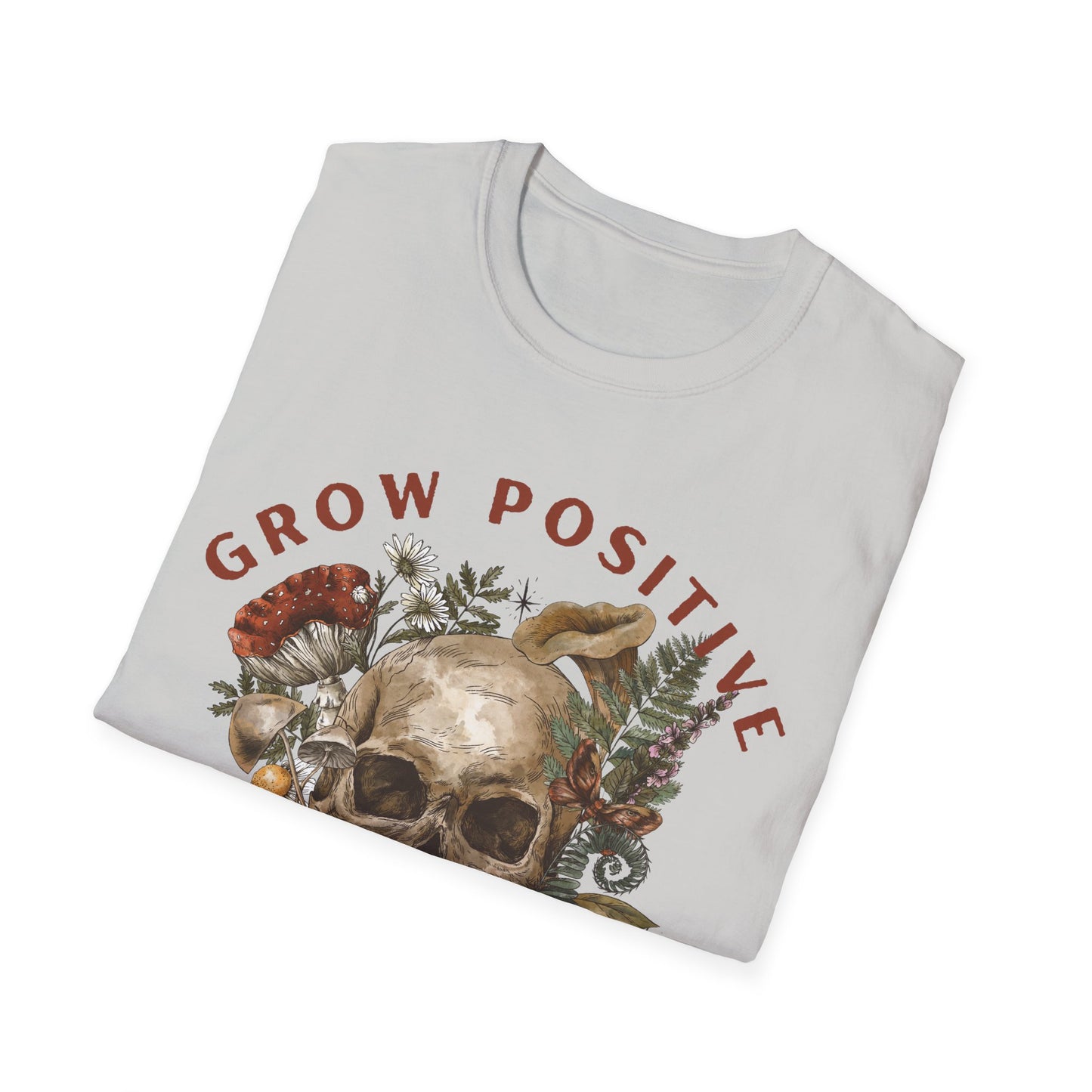 Grow Positive Thoughts (Botanical Skull) T-shirt