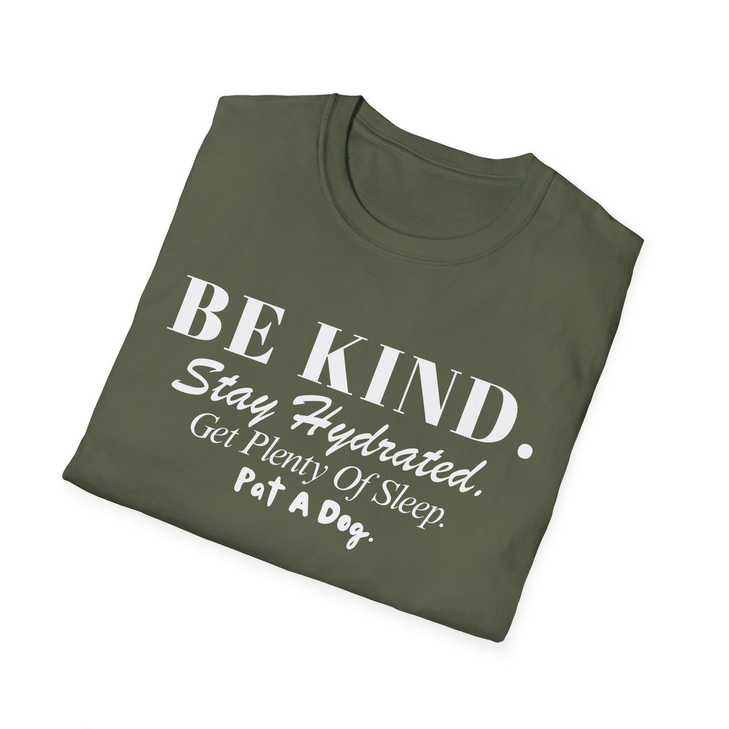 Be Kind. Stay Hydrated. Get Sleep. Pat a Dog T-shirt
