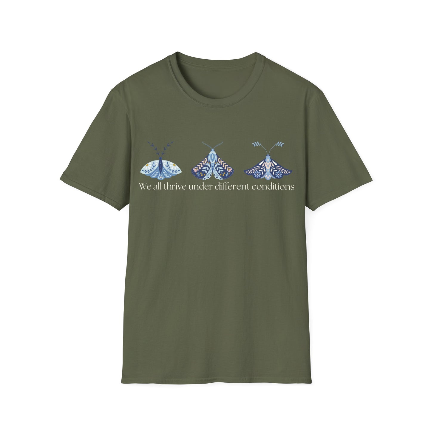 We All Thrive Under Different Conditions (Moths) T-shirt