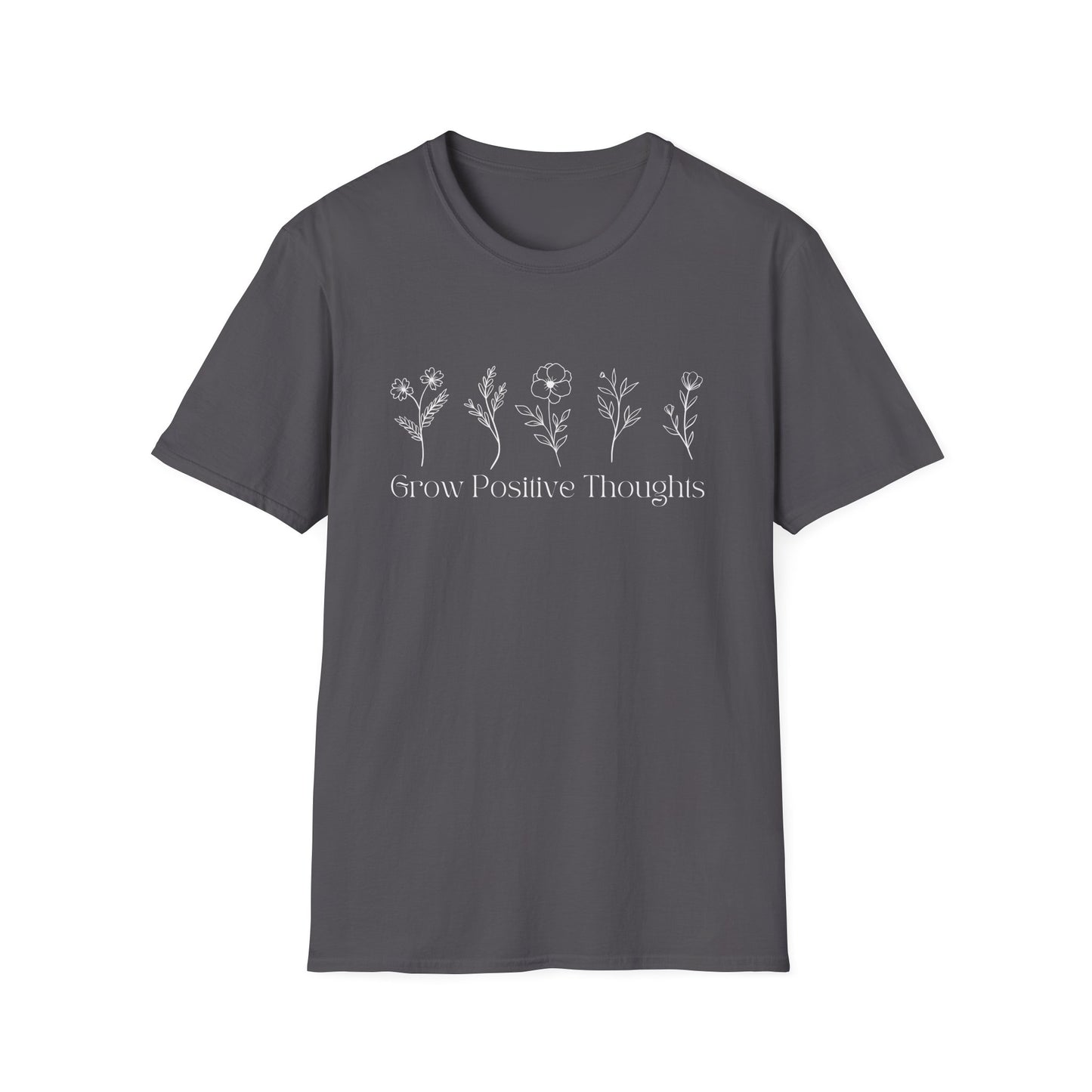 Grow Positive Thoughts (Line Drawing) T-shirt