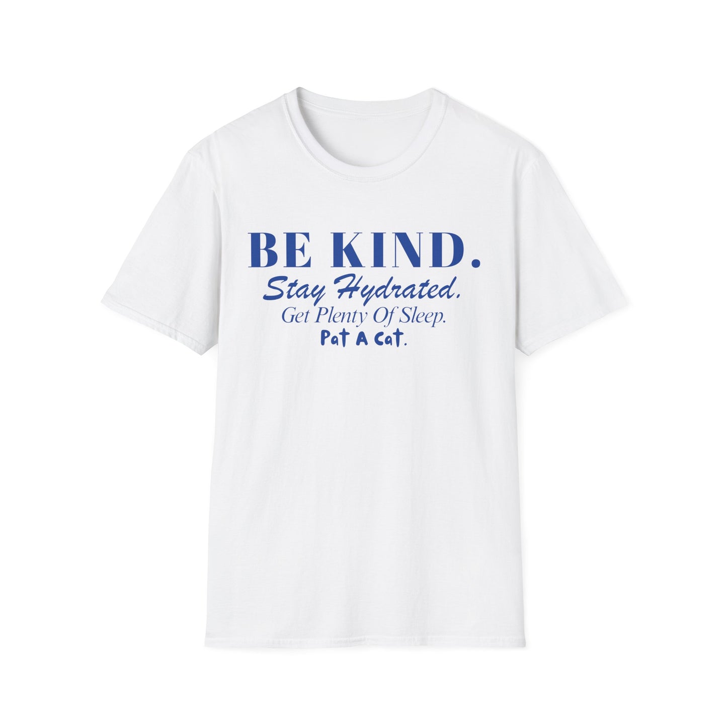 Be Kind. Stay Hydrated. Get Sleep. Pat A Cat T-shirt