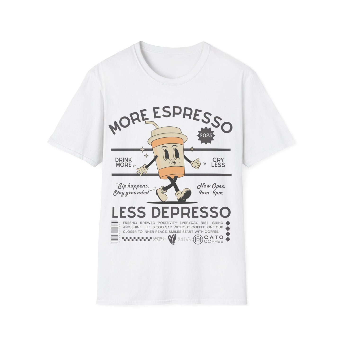 More Espresso Less Depresso (Retro) T-shirt