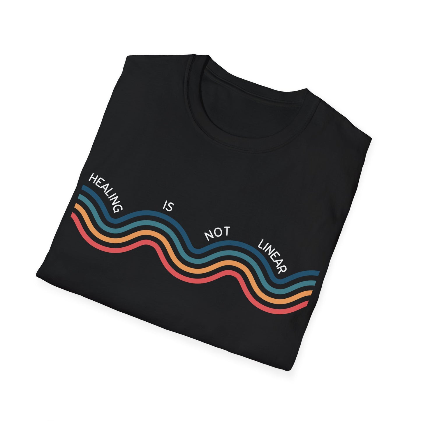 Healing Is Not Linear (Retro Rainbow) T-shirt