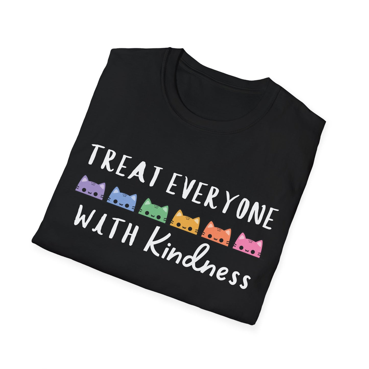 Treat Everyone With Kindness (Rainbow Cats) T-shirt
