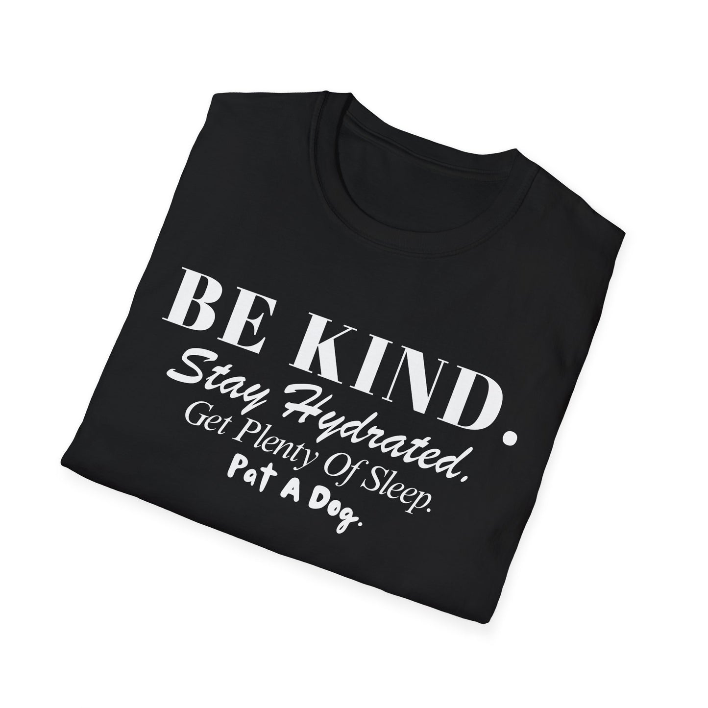 Be Kind. Stay Hydrated. Get Sleep. Pat a Dog T-shirt