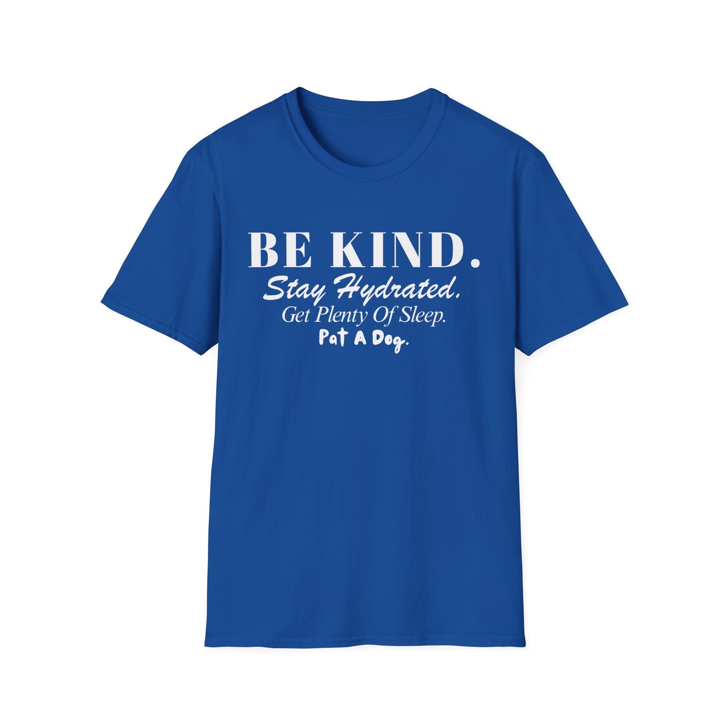 Be Kind. Stay Hydrated. Get Sleep. Pat a Dog T-shirt