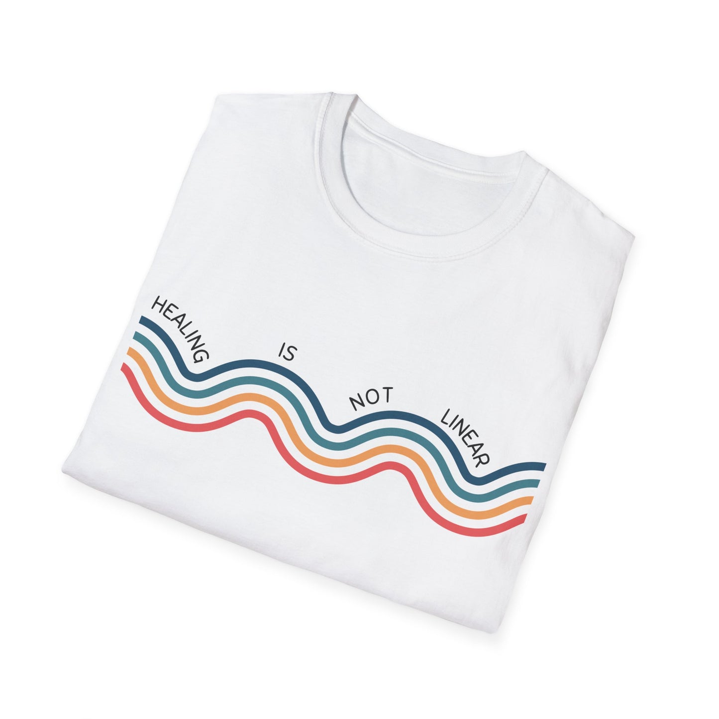 Healing Is Not Linear (Retro Rainbow) T-shirt