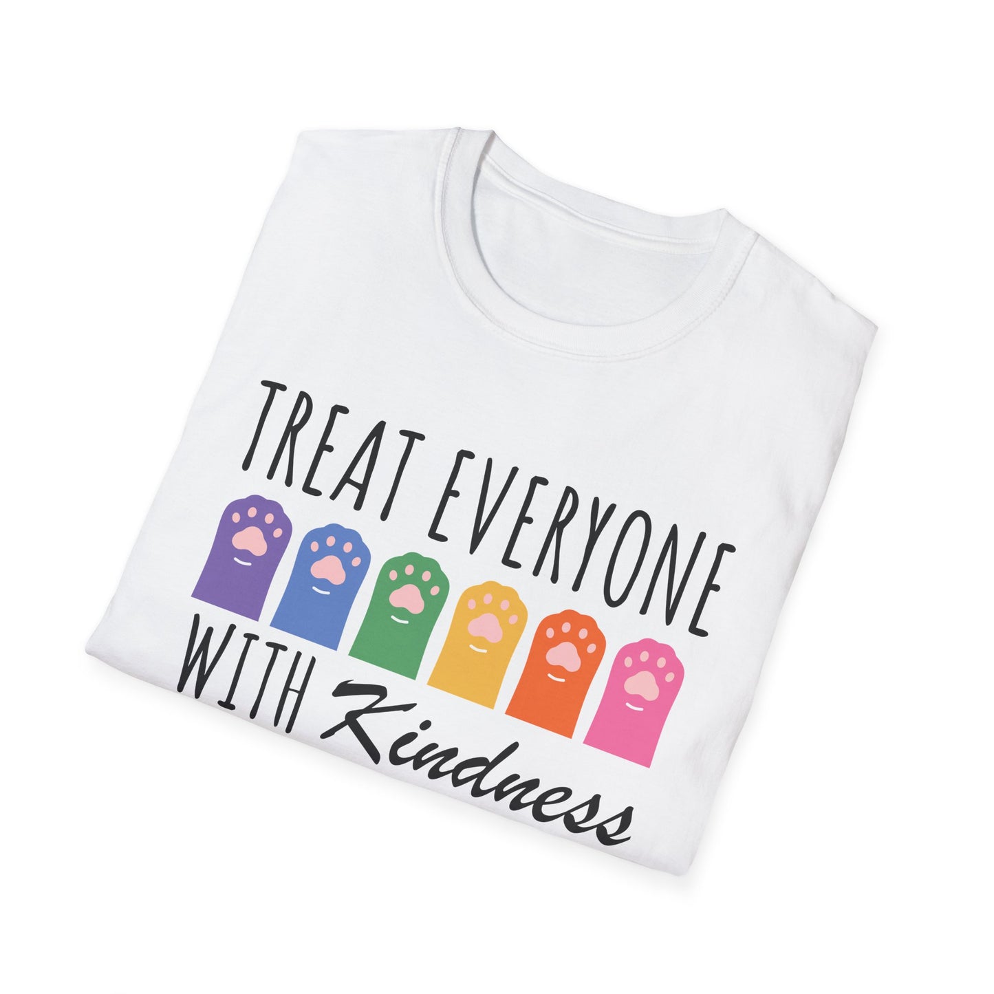Treat Everyone With Kindness (Rainbow Paws) T-shirt