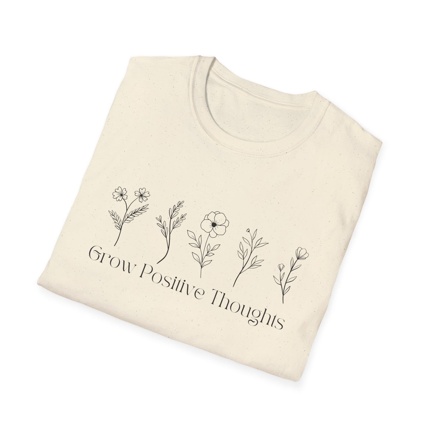 Grow Positive Thoughts (Line Drawing) T-shirt