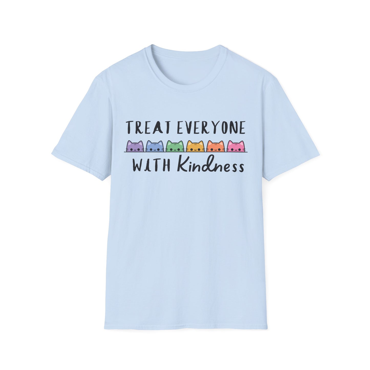 Treat Everyone With Kindness (Rainbow Cats) T-shirt
