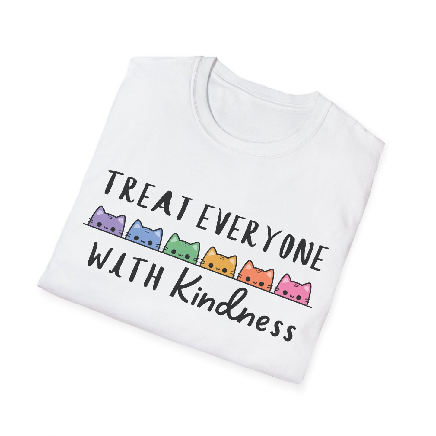Treat Everyone With Kindness (Rainbow Cats) T-shirt