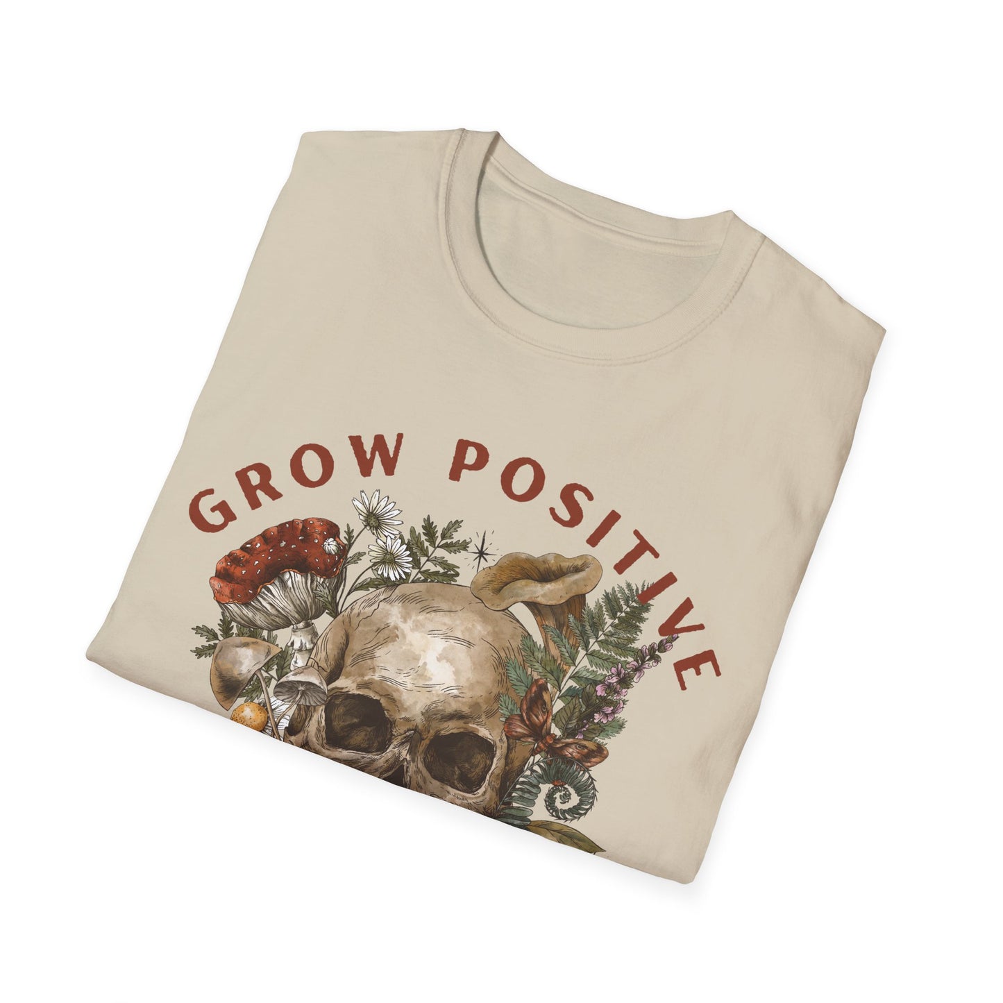 Grow Positive Thoughts (Botanical Skull) T-shirt