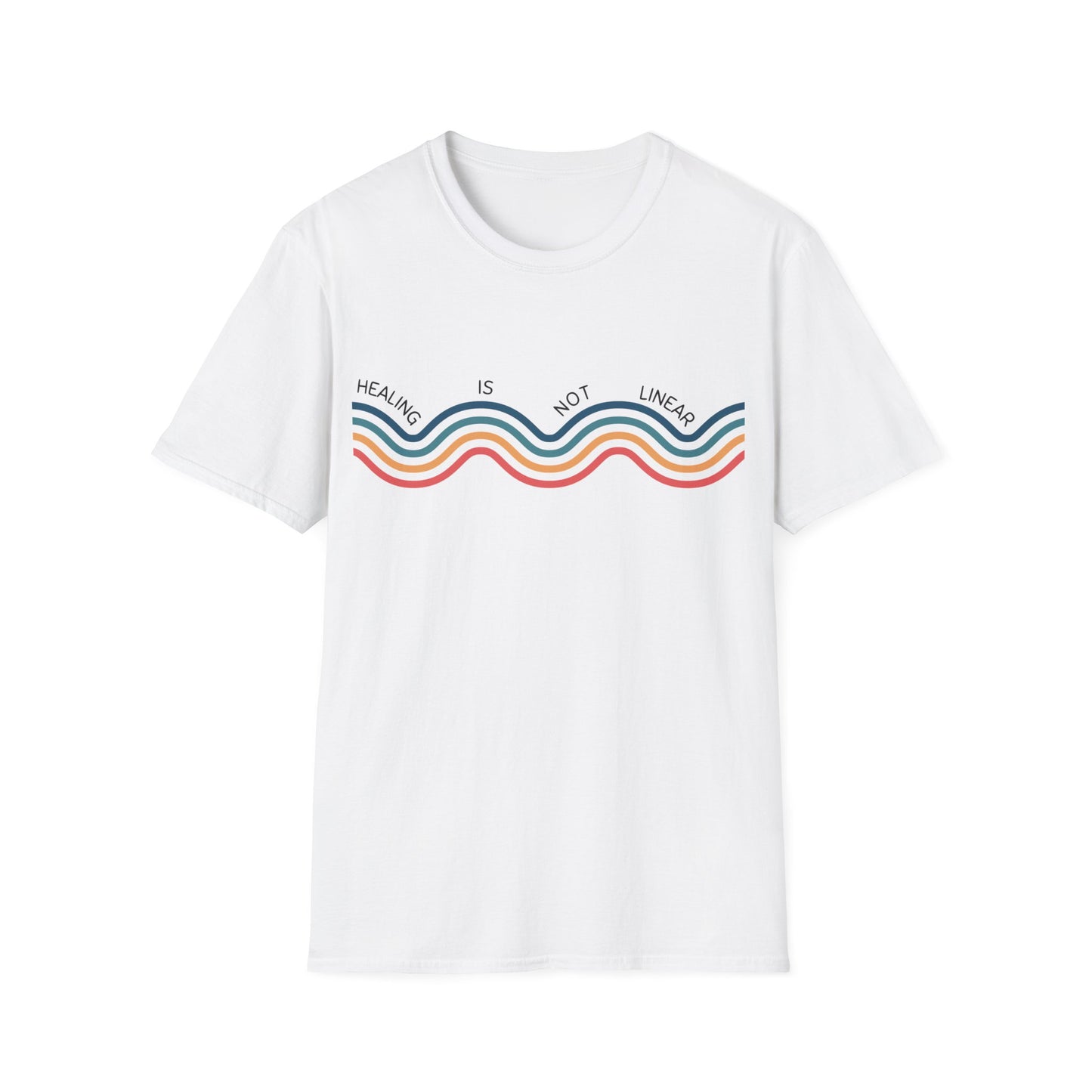 Healing Is Not Linear (Retro Rainbow) T-shirt