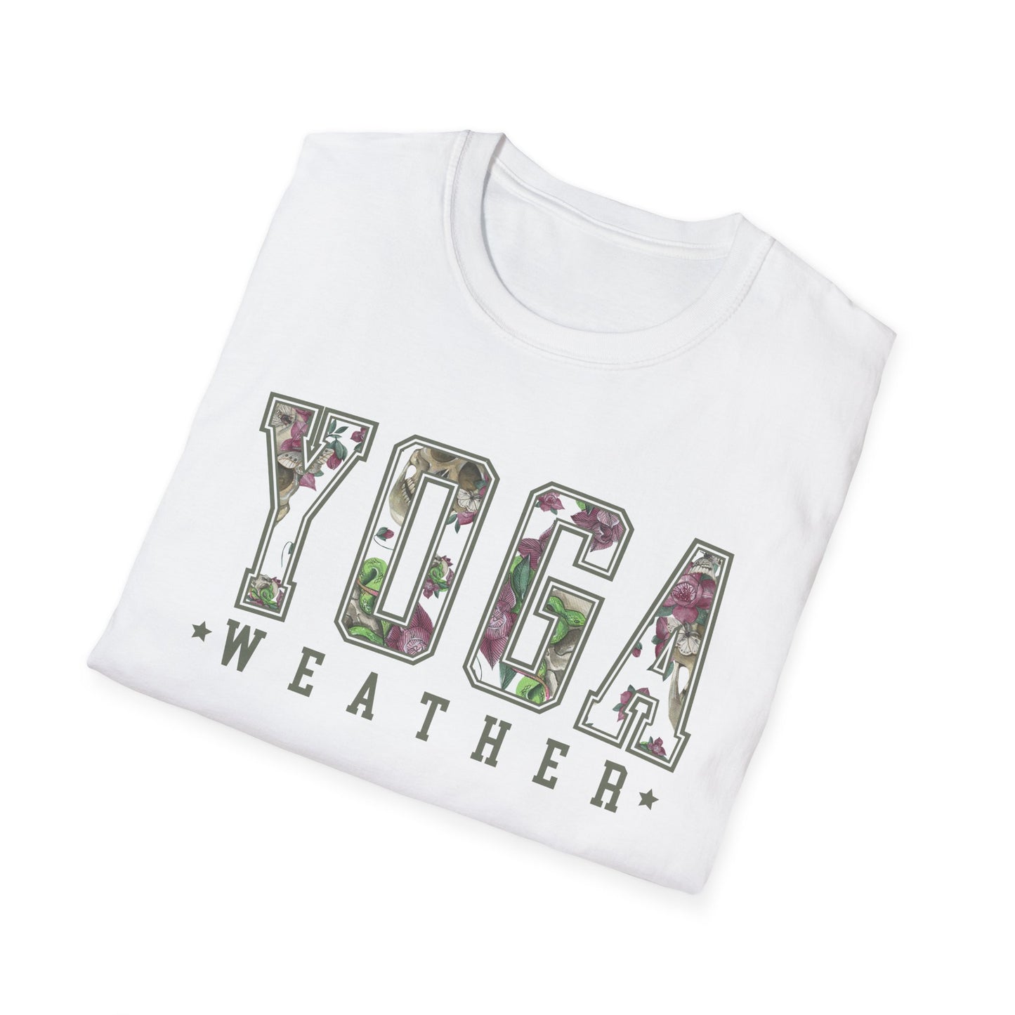 Yoga Weather (Flower & Skulls) T-shirt