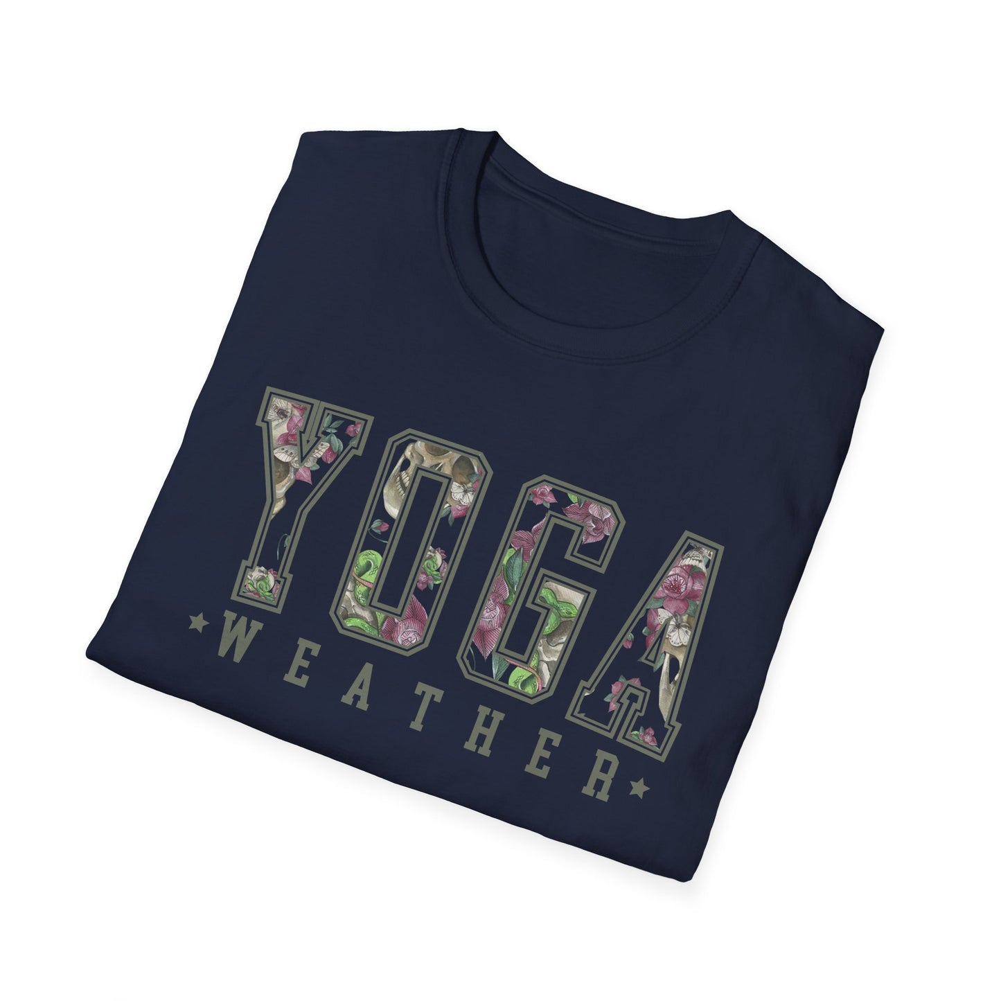 Yoga Weather (Flower & Skulls) T-shirt