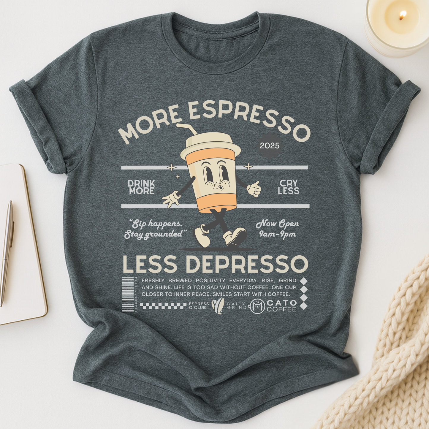 More Espresso Less Depresso (Retro) T-shirt