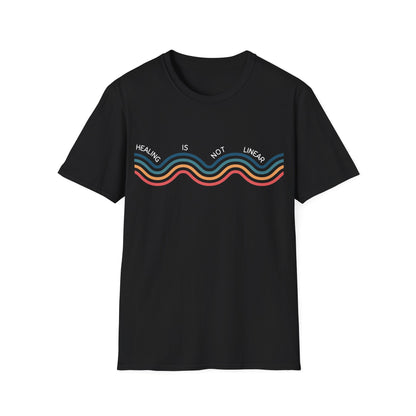 Healing Is Not Linear (Retro Rainbow) T-shirt