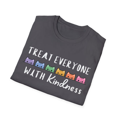Treat Everyone With Kindness (Rainbow Cats) T-shirt