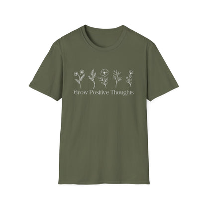 Grow Positive Thoughts (Line Drawing) T-shirt