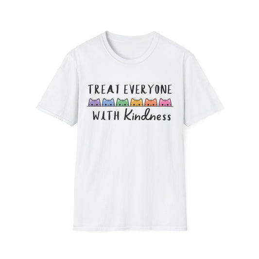 Treat Everyone With Kindness (Rainbow Cats) T-shirt