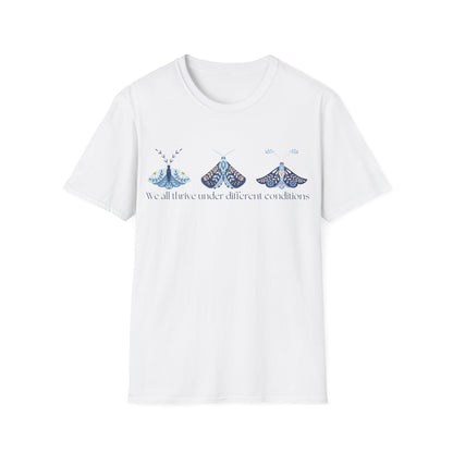 We All Thrive Under Different Conditions (Moths) T-shirt